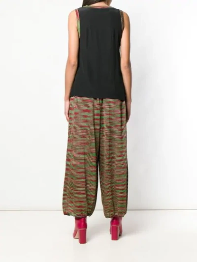 Pre-owned Missoni 2000's Blurry Stripes Trousers & Blouse In Black