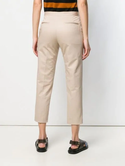 Shop Marni Cropped Trousers In Brown