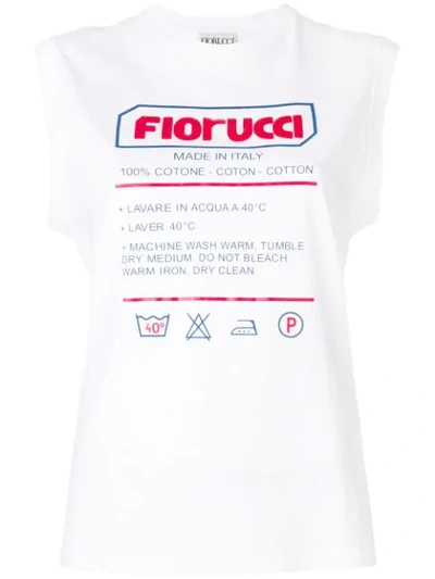 Shop Fiorucci Logo Print Tank Top - White