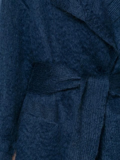 Shop Maison Rabih Kayrouz Belted Midi Coat In Blue