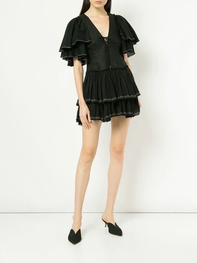 Shop Aje Bennett Mini Dress In Black