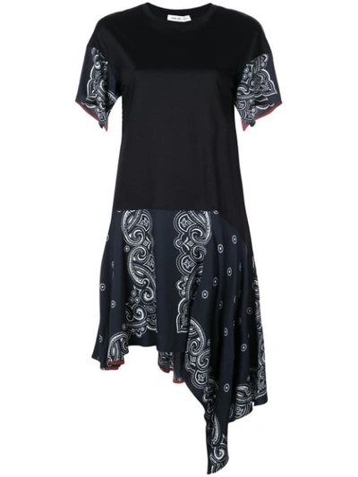 Shop Adeam Paisley Print Draped Dress - Black