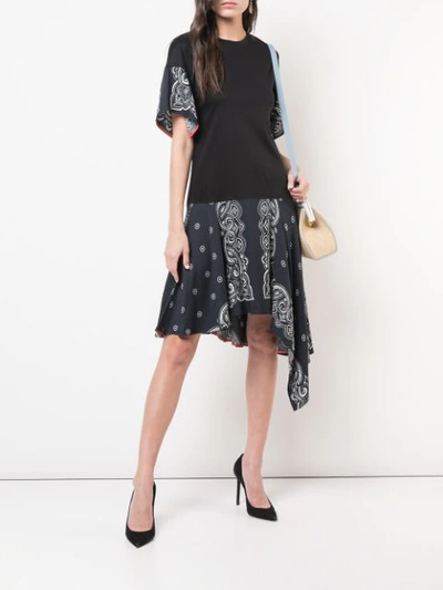 Shop Adeam Paisley Print Draped Dress - Black