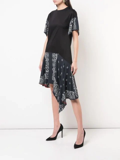 Shop Adeam Paisley Print Draped Dress - Black