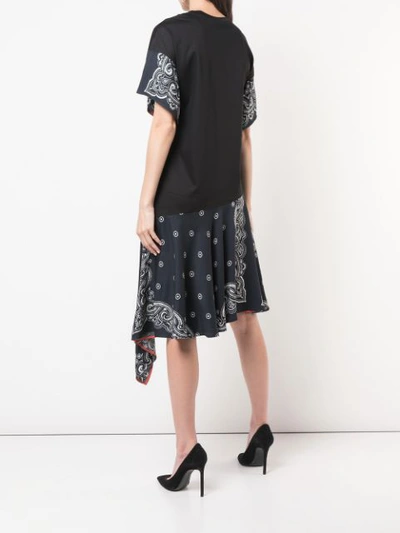 Shop Adeam Paisley Print Draped Dress - Black