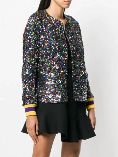 Shop Ultràchic Sequin Embroidered Jacket In Metallic