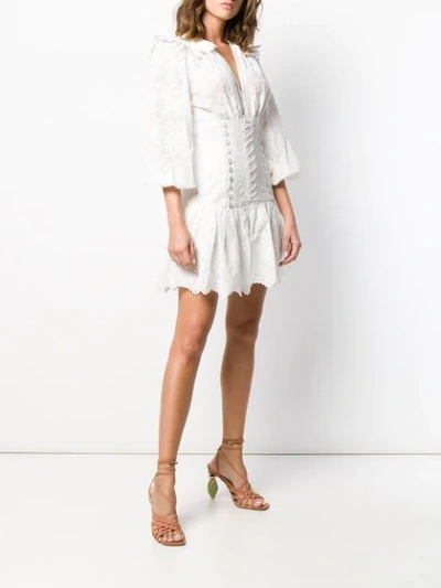 Shop Zimmermann Lace-up Detail Dress In White