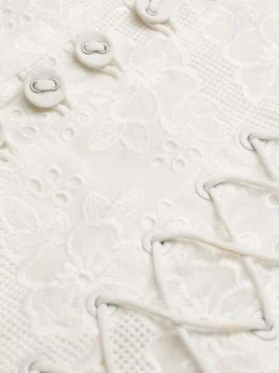 Shop Zimmermann Lace-up Detail Dress In White