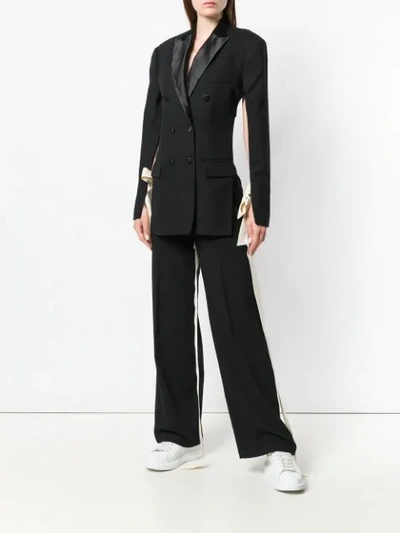 Shop Seen Bow Detail Trousers In Black