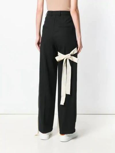 Shop Seen Bow Detail Trousers In Black