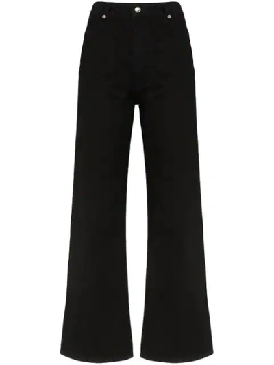 Shop Eckhaus Latta High-rise Wide-leg Jeans In Black