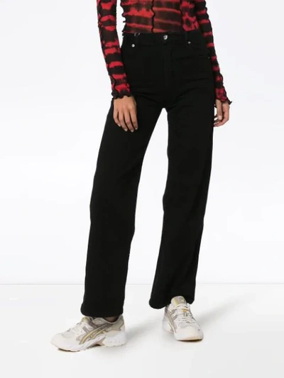 Shop Eckhaus Latta High-rise Wide-leg Jeans In Black