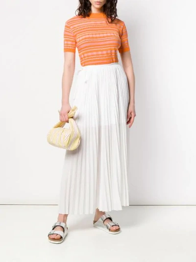Shop Fila Pleated Maxi Skirt In White