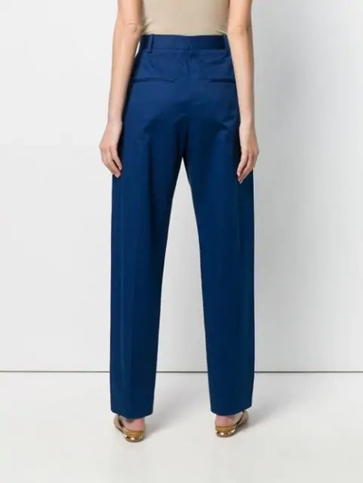 Shop Joseph High-waisted Trousers In Blue