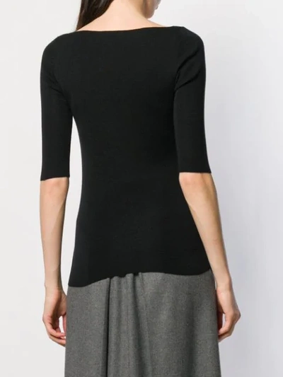 Shop Prada V-neck Knitted Top - Black