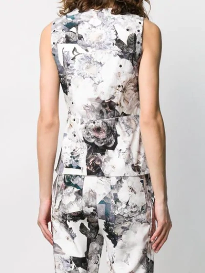 Shop A.f.vandevorst Floral Sleeveless Top In White