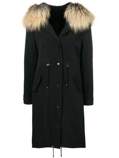 Shop Liska Sandroni Parka Coat In Black