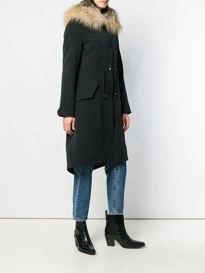 Shop Liska Sandroni Parka Coat In Black