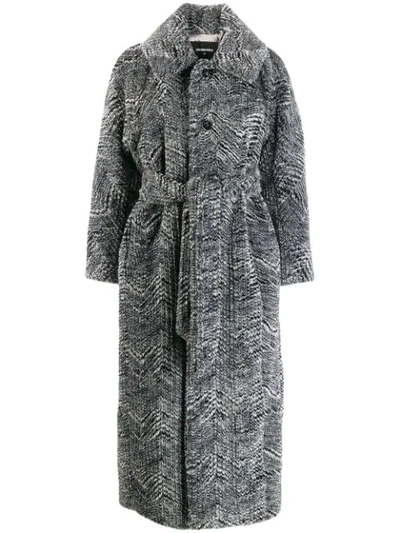 Shop Dsquared2 Mid-length Belted Coat In Grey