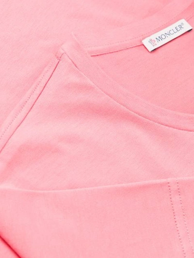 Shop Moncler Logo-patch Cotton T-shirt In Pink