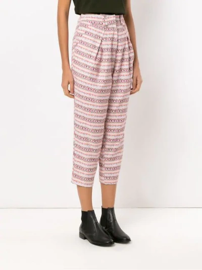 Shop Olympiah Printed Papa Cropped Trousers In Pink