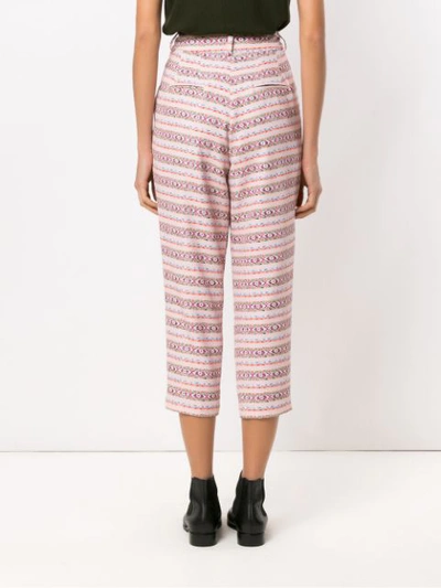 Shop Olympiah Printed Papa Cropped Trousers In Pink
