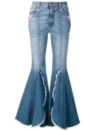 Shop Dolce & Gabbana Flared High Waisted Jeans In Blue