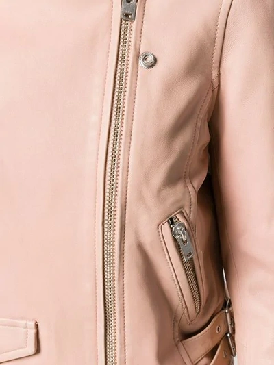 Shop Iro Zipped Biker Jacket In Pink