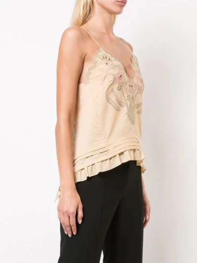Shop Chloé Broderie Anglaise Cami Top In Yellow