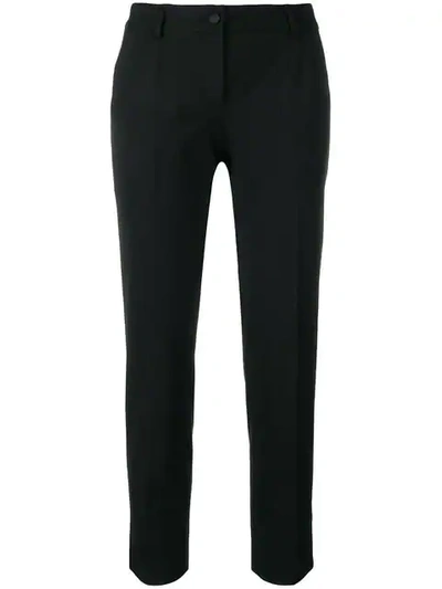 Shop Dolce & Gabbana Cropped Skinny Trousers In N0000  Black