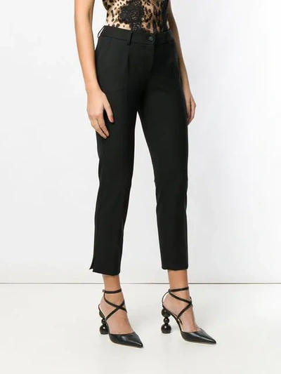 Shop Dolce & Gabbana Cropped Skinny Trousers In N0000  Black