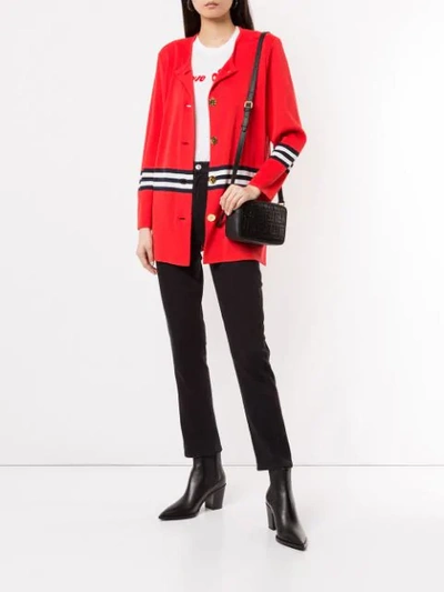 Pre-owned Givenchy Striped Cardigan In Red