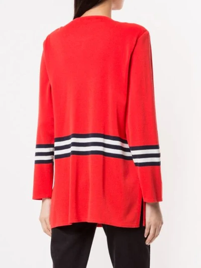 Pre-owned Givenchy Striped Cardigan In Red