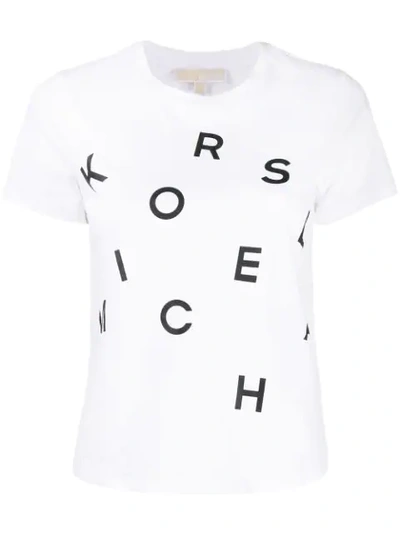 Shop Michael Michael Kors Printed Logo T-shirt In White