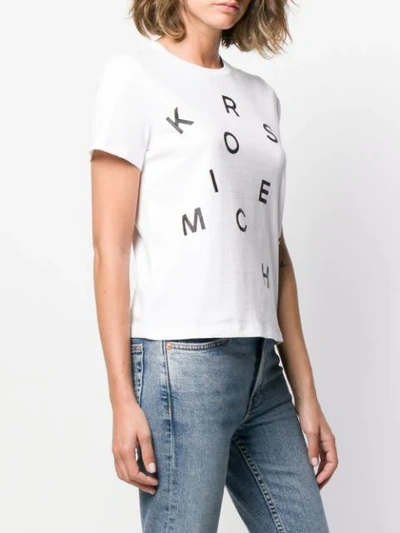 Shop Michael Michael Kors Printed Logo T-shirt In White
