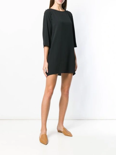 Shop Antonelli Buttoned Sleeves Dress In Black