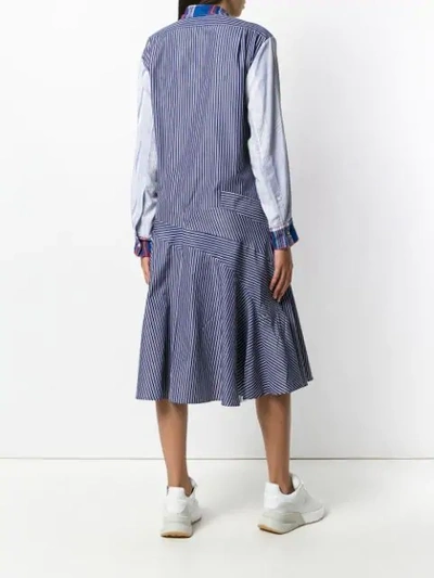 Shop Loewe Patchwork Dress In Blue