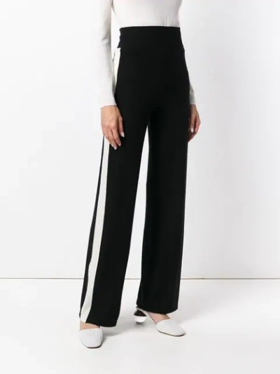 Shop Cashmere In Love Cashmere Blend Side Stripe Track Pants In Black