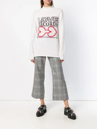 Shop Aalto Love Records Rollneck Jumper In White