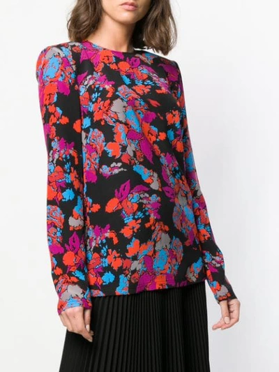 Shop Givenchy Floral Print Top In Black