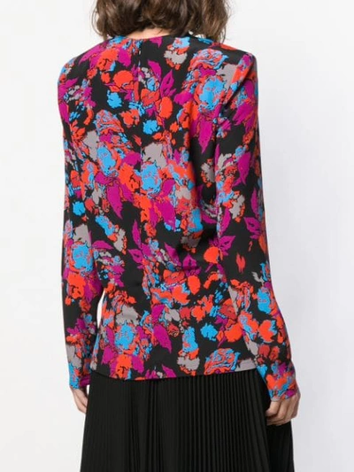 Shop Givenchy Floral Print Top In Black