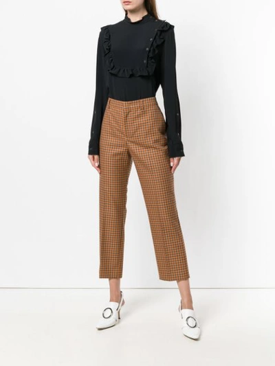 N°21 Nº21 Ruffle Trim Blouse - Black In Black