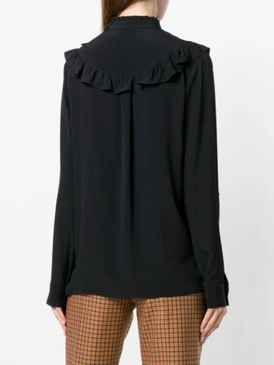 N°21 Nº21 Ruffle Trim Blouse - Black In Black