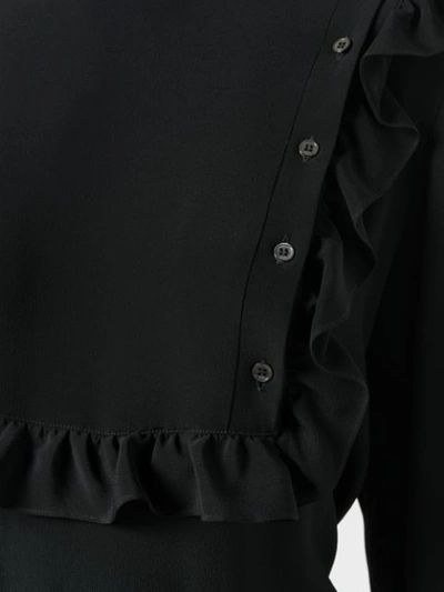 N°21 Nº21 Ruffle Trim Blouse - Black In Black