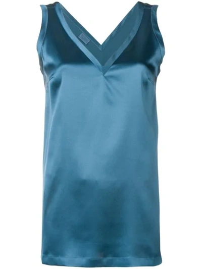 Shop Brunello Cucinelli Camisole-top Mit V-ausschnitt - Blau In Blue