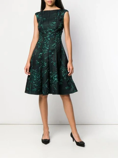 Shop Talbot Runhof Korbut Silk Jacquard Dress In Black