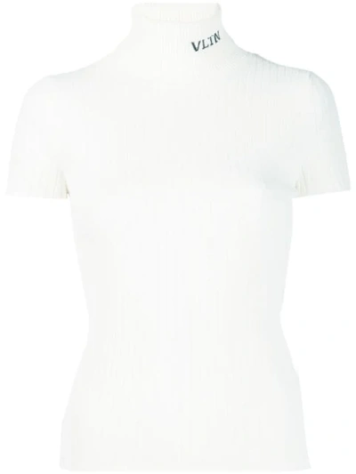 Shop Valentino Vltn Knitted Shirt In White