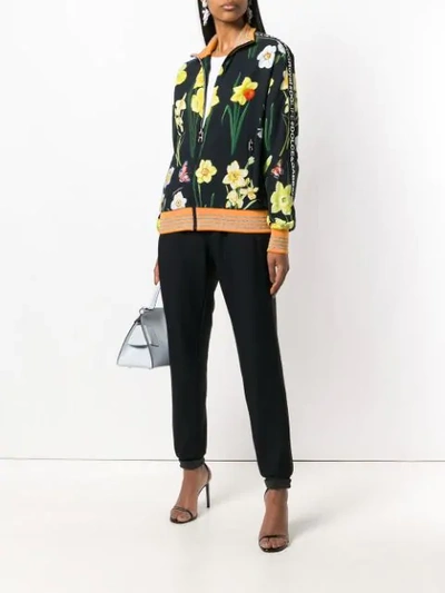 Shop Dolce & Gabbana Zipped Floral Jacket - Black