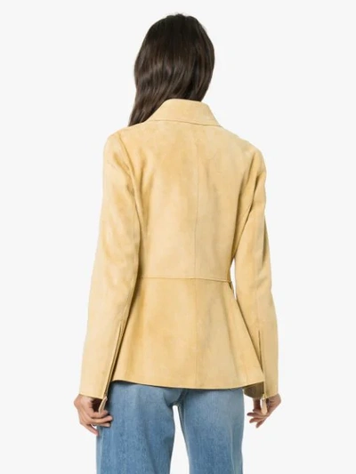 Shop Burberry Tiverton Zip-front Jacket - Yellow