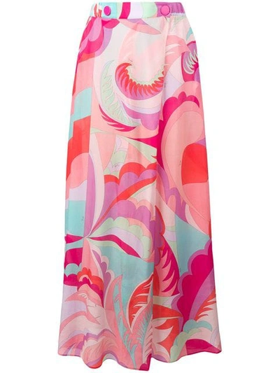 Shop Emilio Pucci Acapulco Print Maxi Skirt In Pink